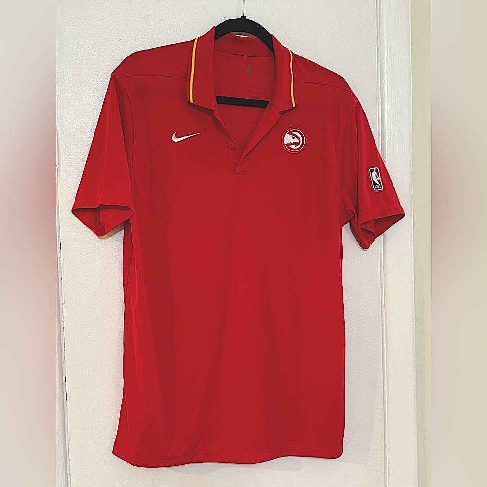 Atlanta Hawks Nike Performance Dri-fit Polo Shirt. Basketball Men’s Size Medium